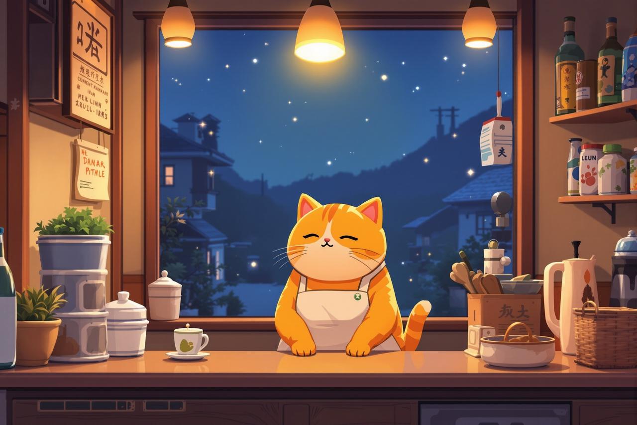 韩国短剧网剧 - 深夜食堂·猫町篇 - 深夜疗愈动漫短剧封面